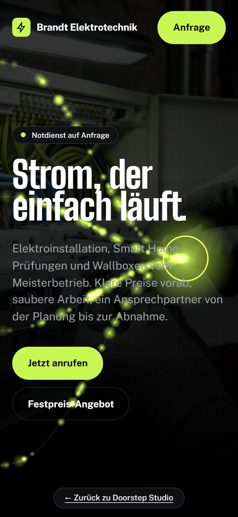 Handy-Ansicht der Beispielseite Brandt Elektrotechnik